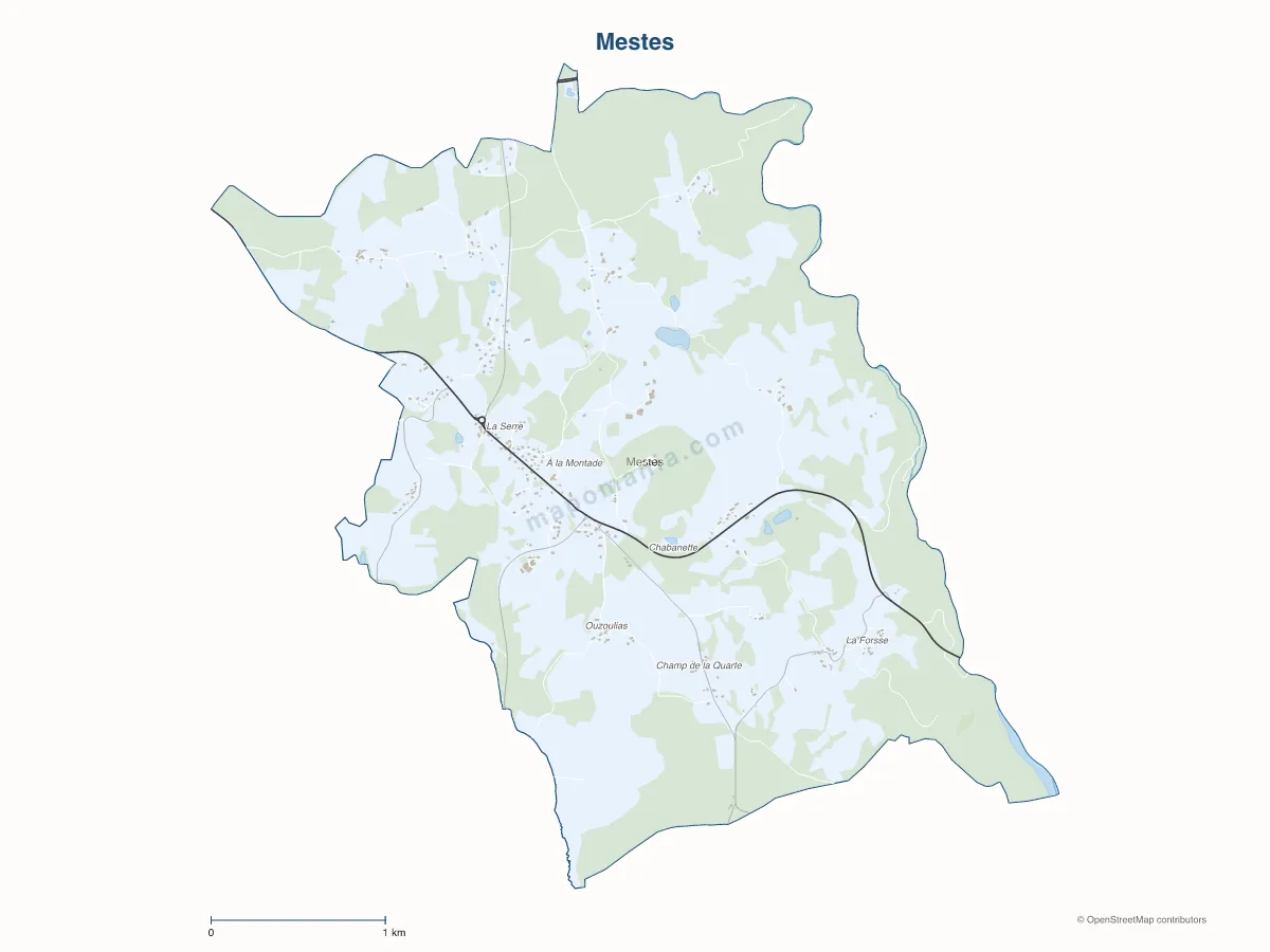 Carte de Mestes à personnaliser
