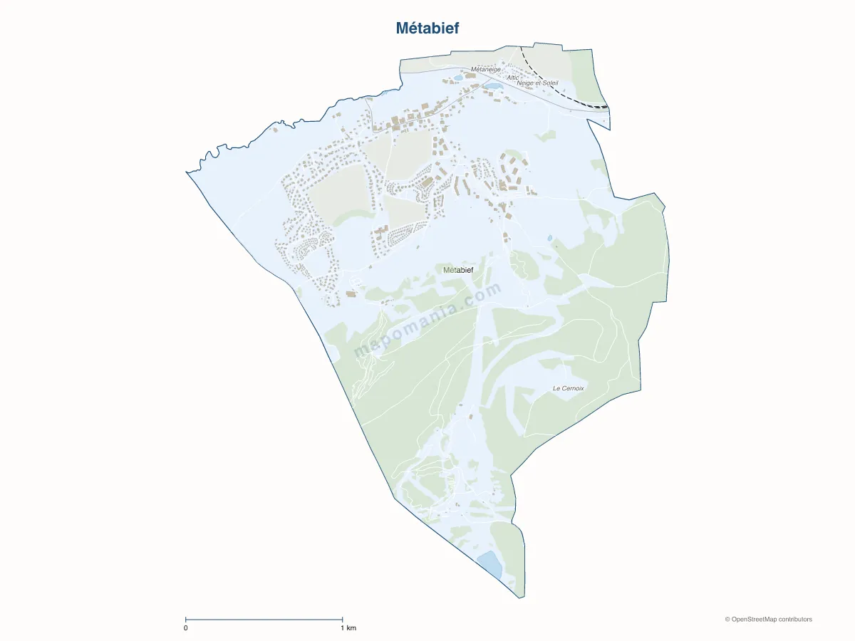 Carte de Métabief à personnaliser