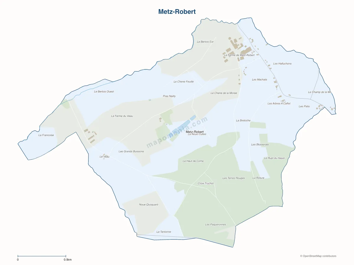 Carte de Metz-Robert à personnaliser