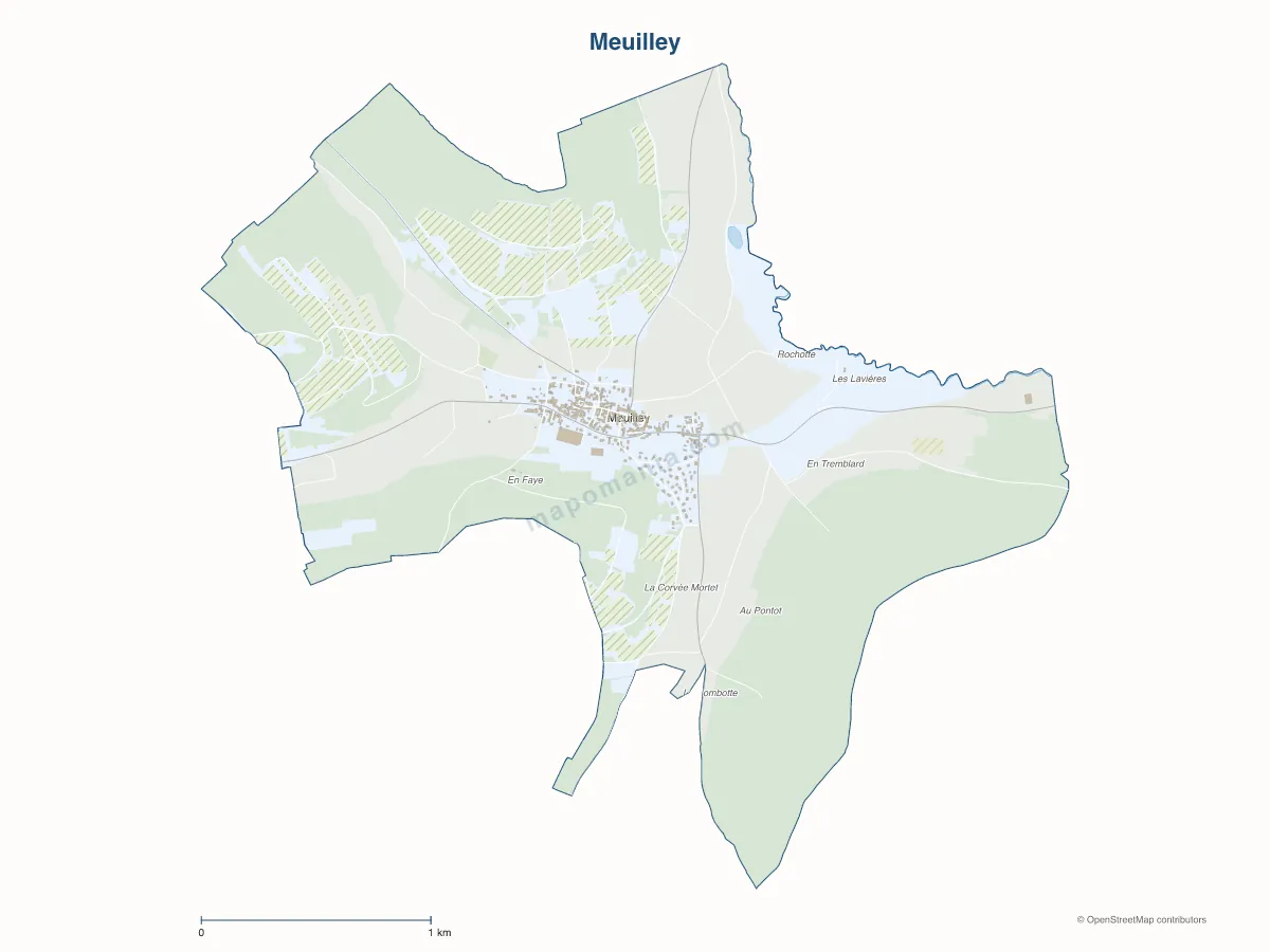 Carte de Meuilley à personnaliser