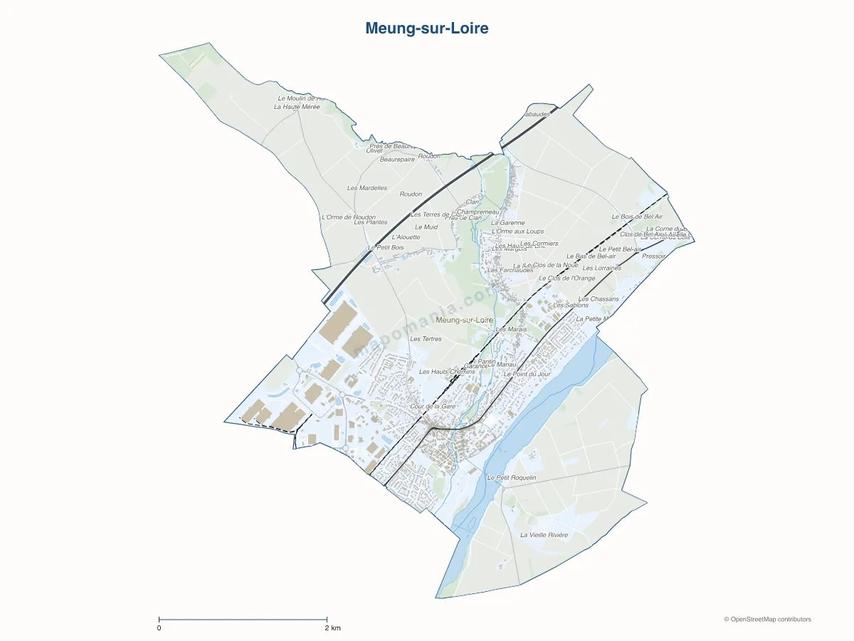 Carte de Meung-sur-Loire à personnaliser