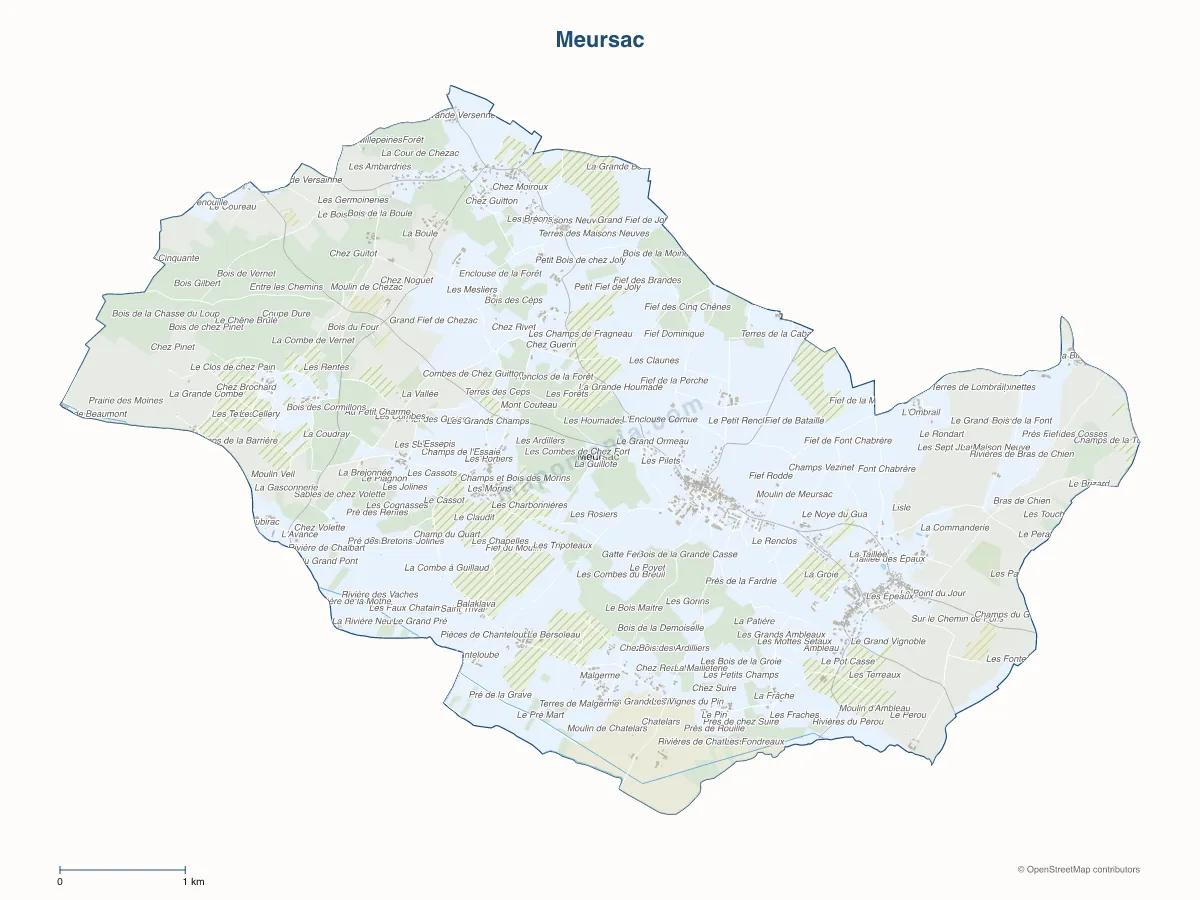 Carte de Meursac à personnaliser