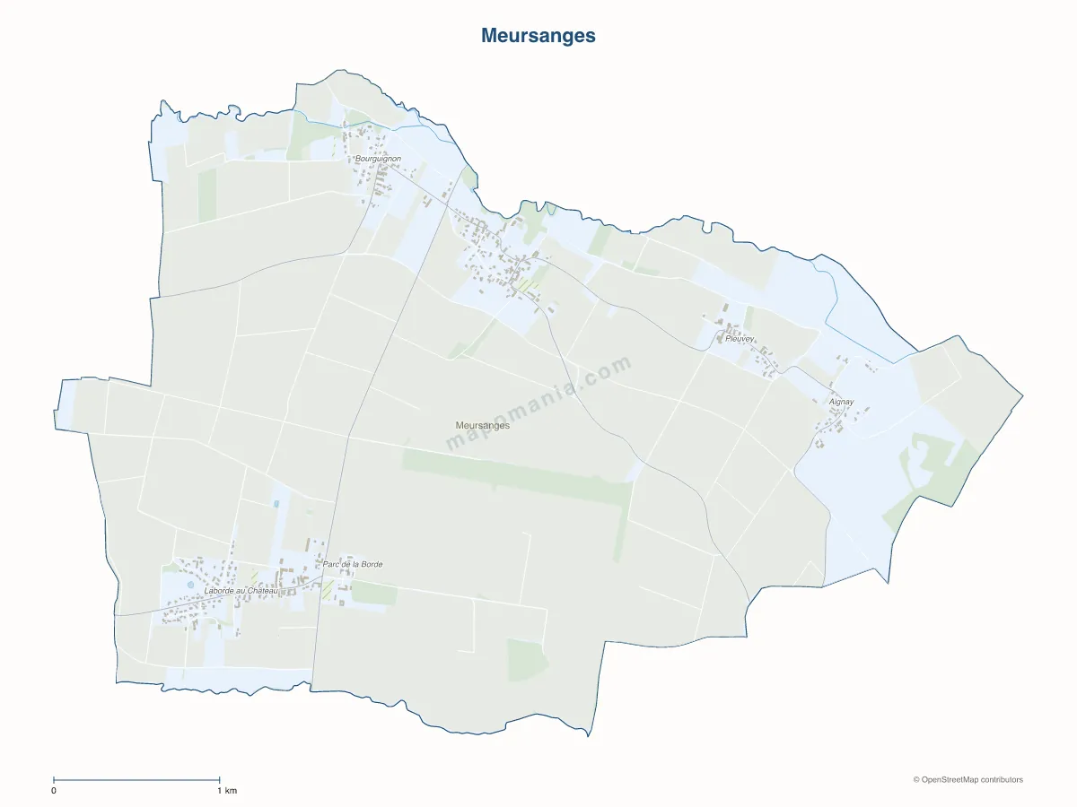 Carte de Meursanges à personnaliser