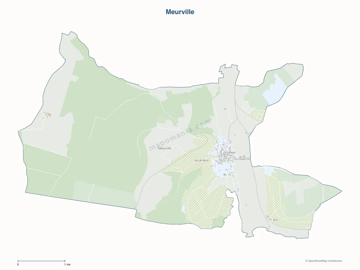 Carte de Meurville à personnaliser