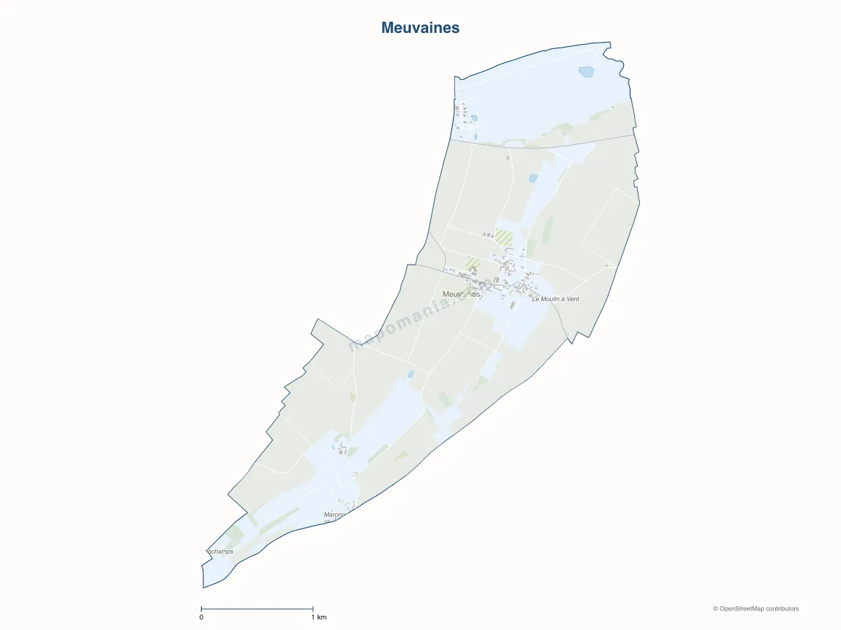 Carte de Meuvaines à personnaliser