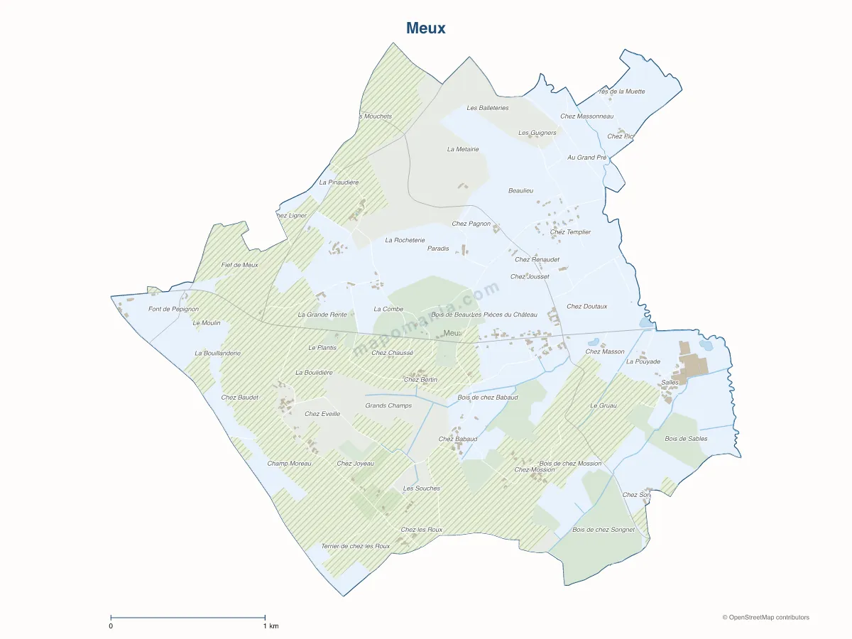 Carte de Meux à personnaliser