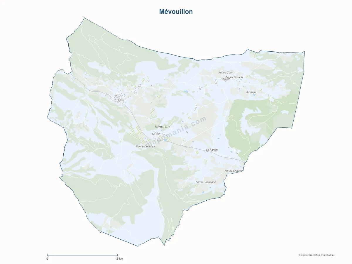 Carte de Mévouillon à personnaliser