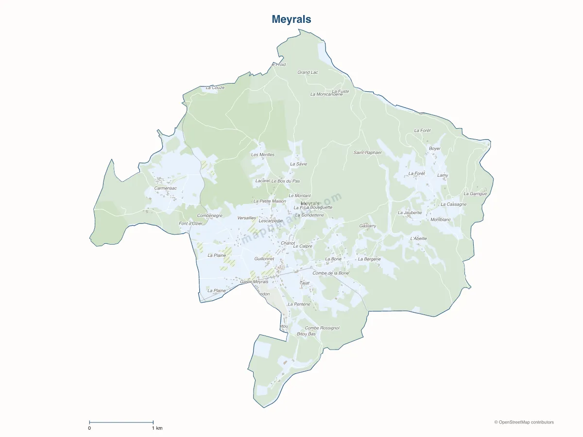Carte de Meyrals à personnaliser