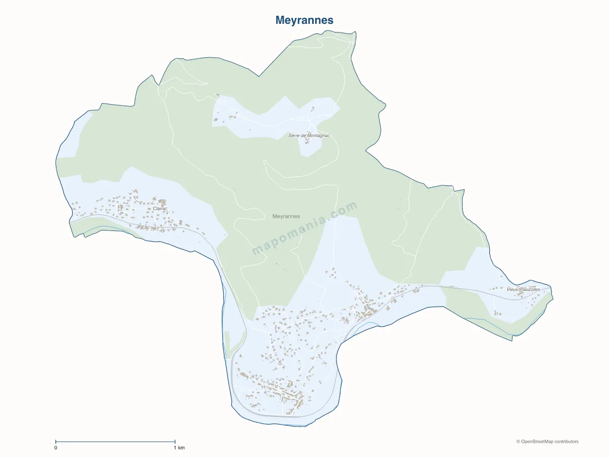 Carte de Meyrannes à personnaliser