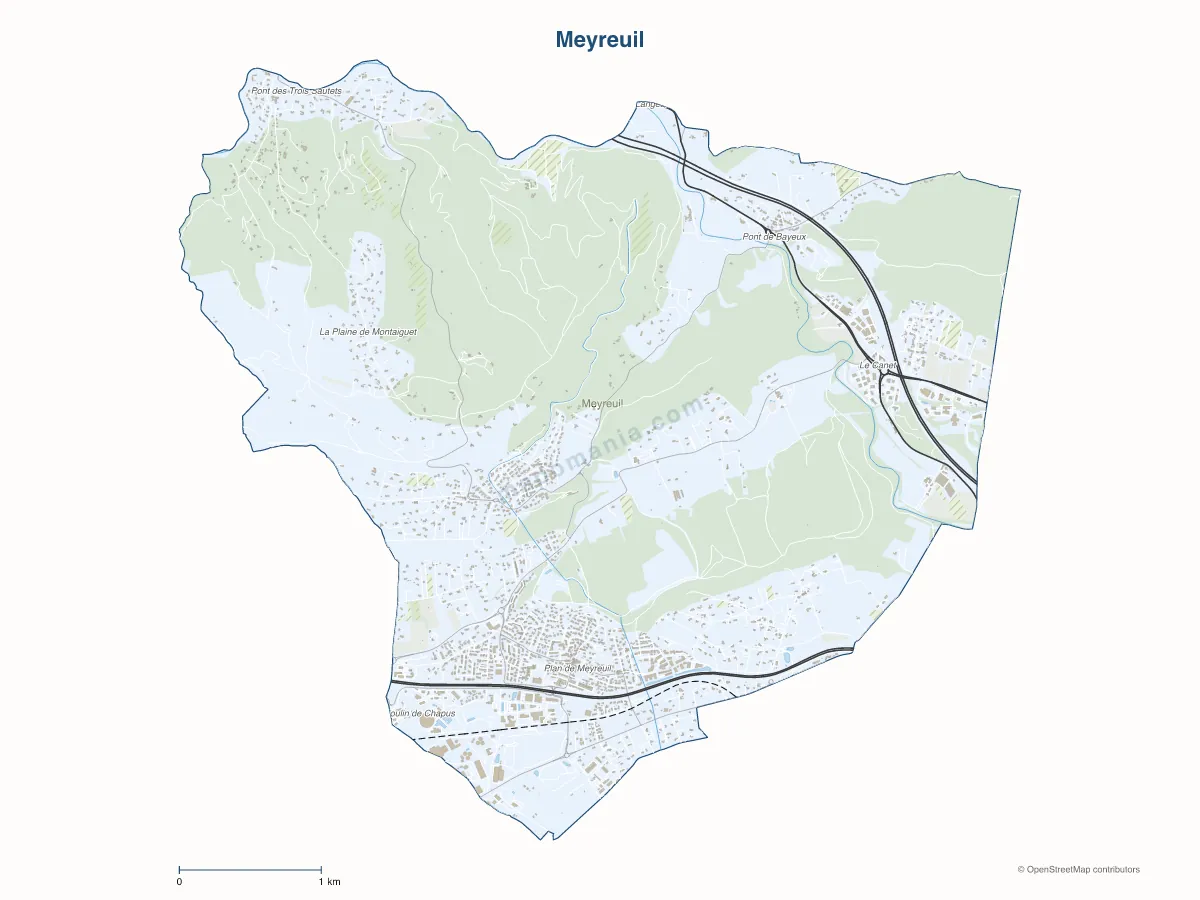 Carte de Meyreuil à personnaliser