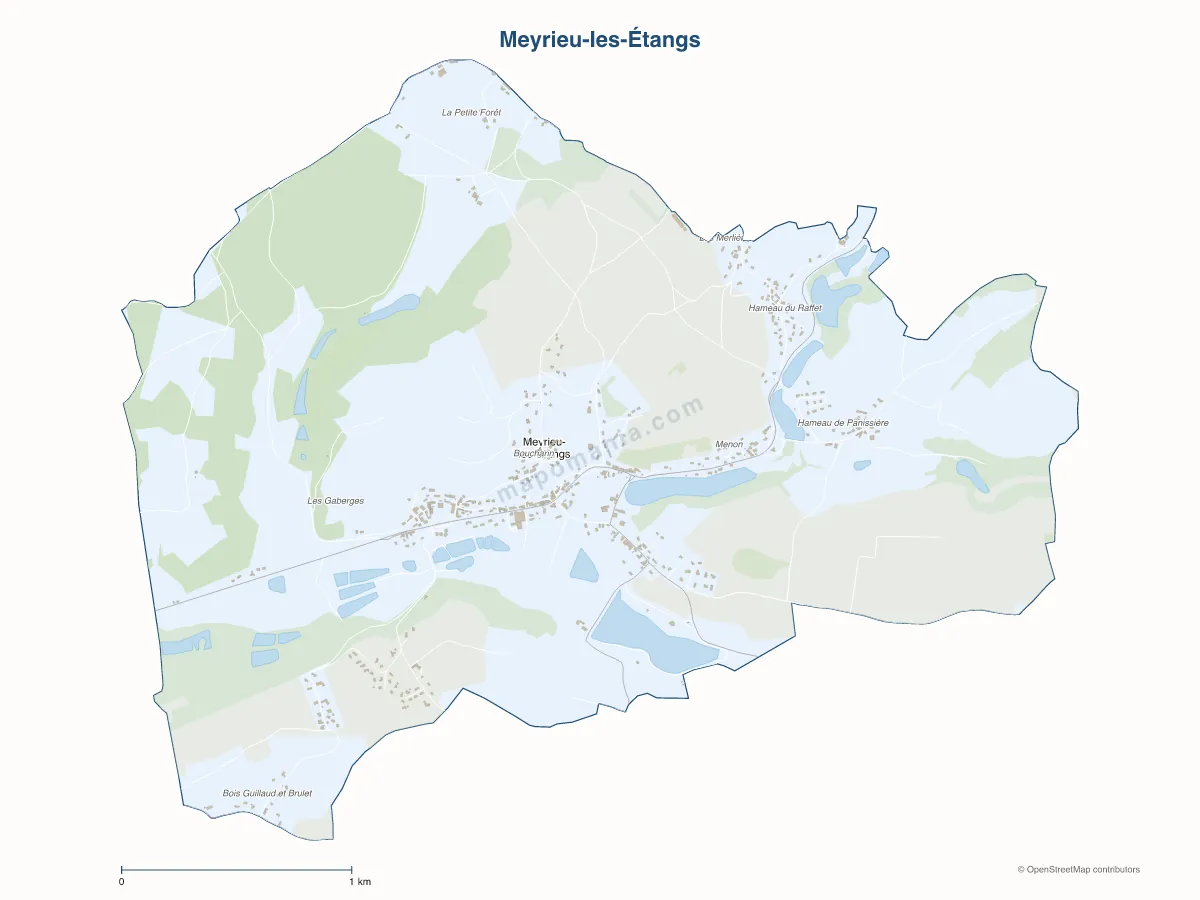 Carte de Meyrieu-les-Étangs à personnaliser