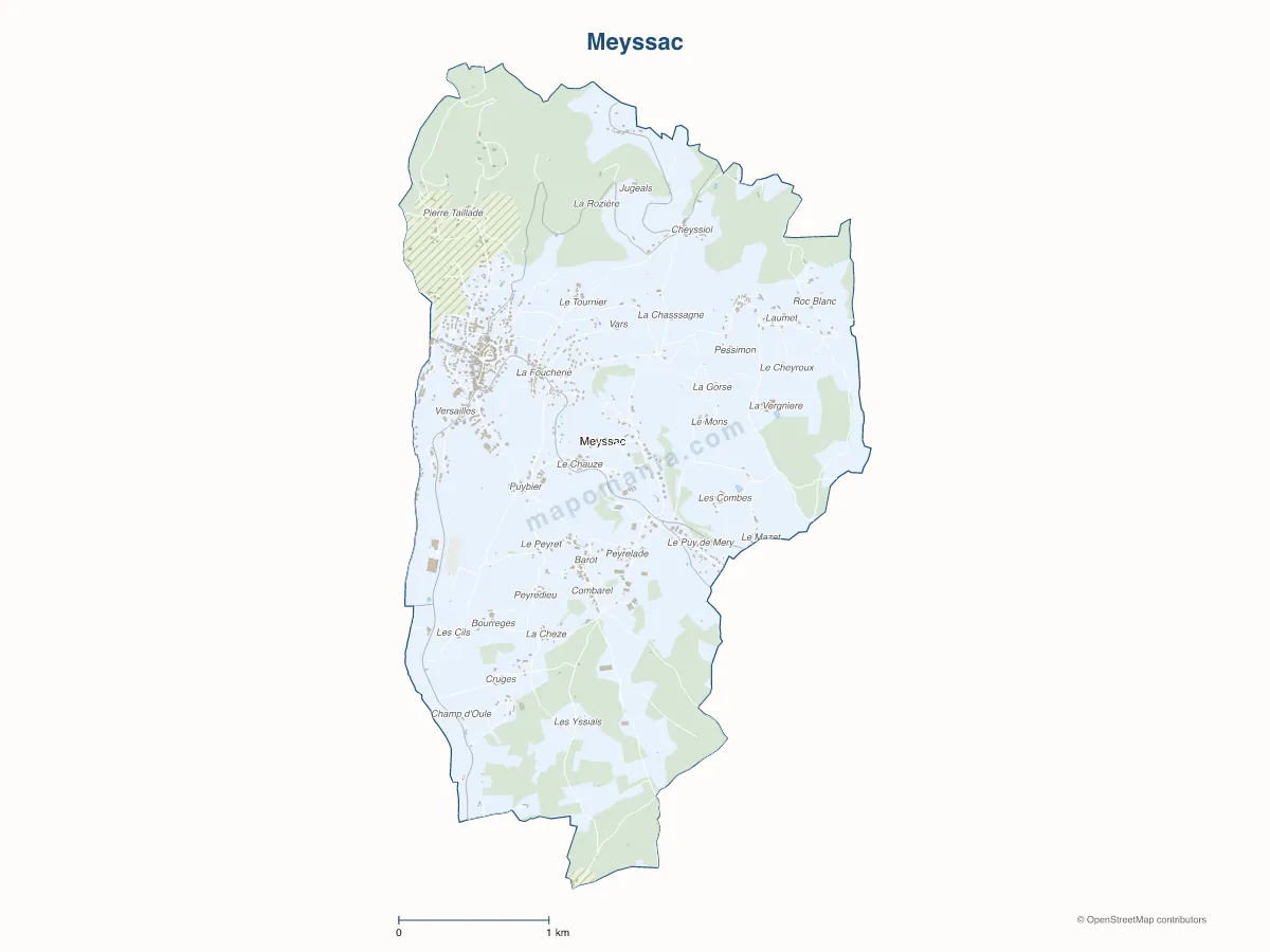 Carte de Meyssac à personnaliser