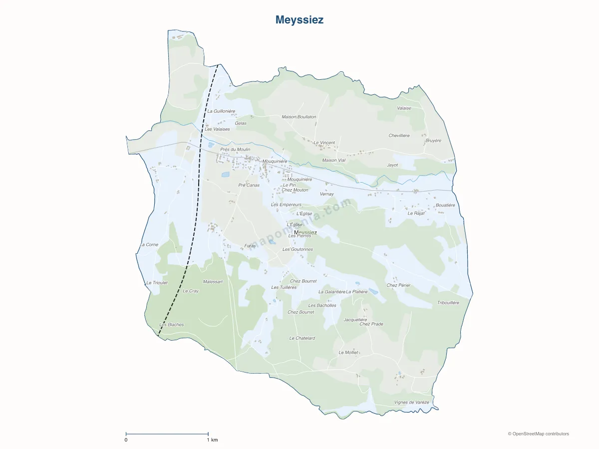 Carte de Meyssiez à personnaliser