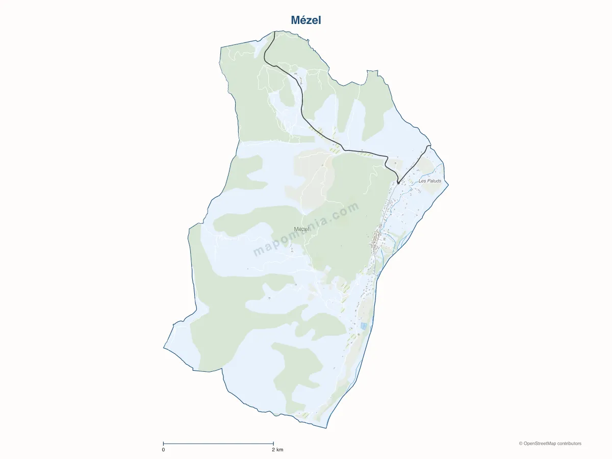 Carte de Mézel à personnaliser