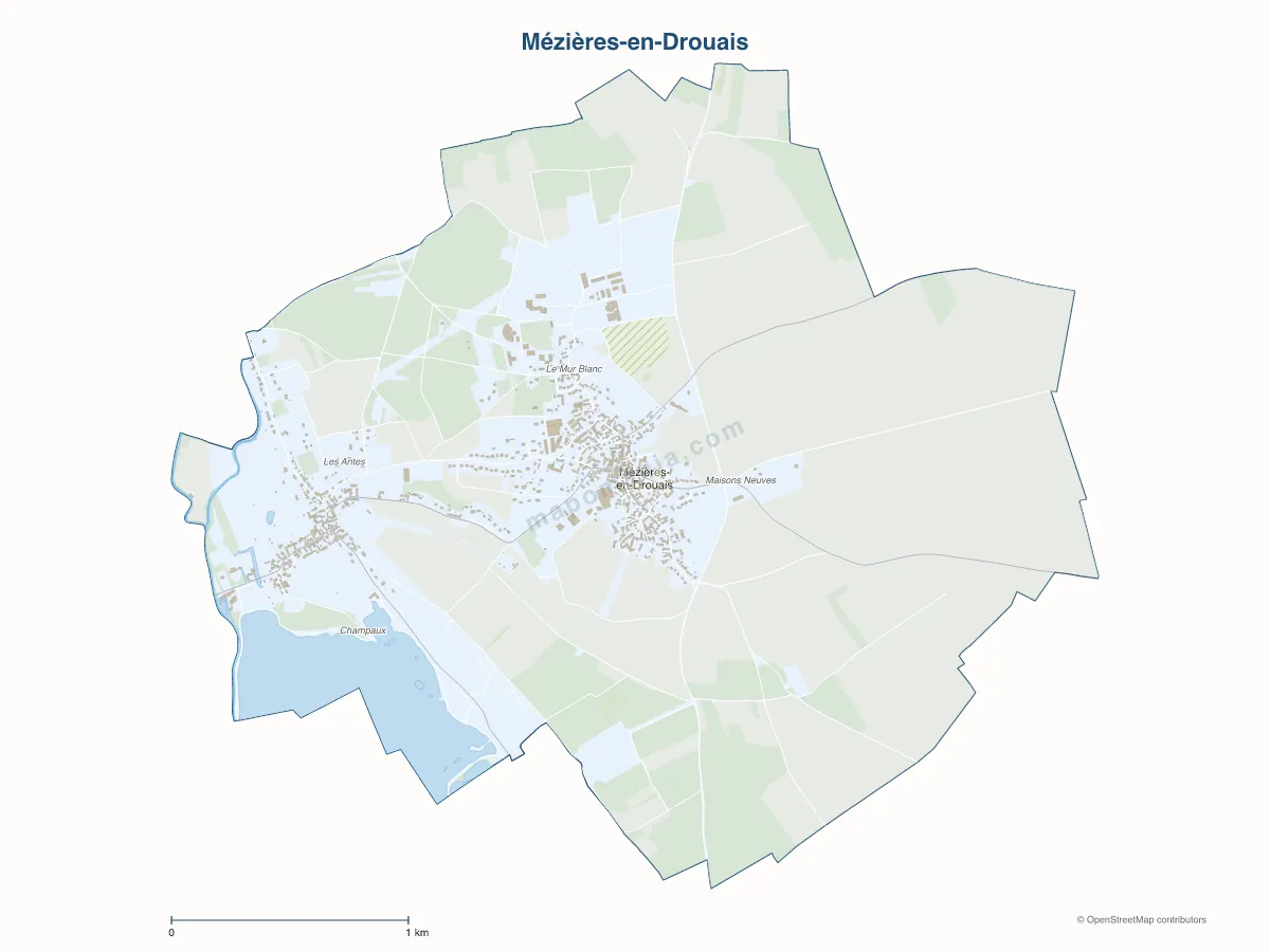 Carte de Mézières-en-Drouais à personnaliser