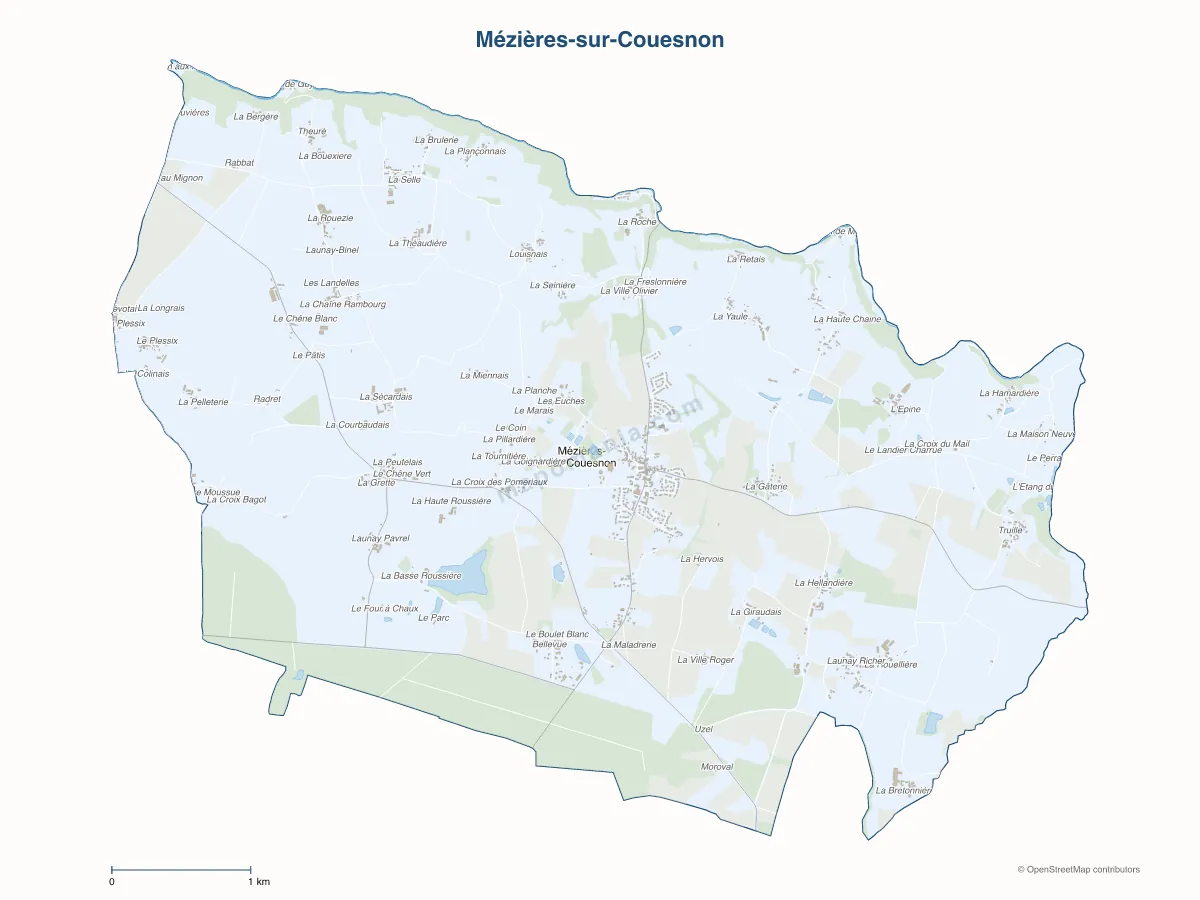 Carte de Mézières-sur-Couesnon à personnaliser