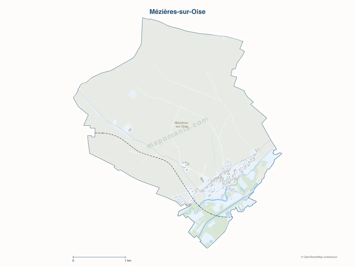Carte de Mézières-sur-Oise à personnaliser