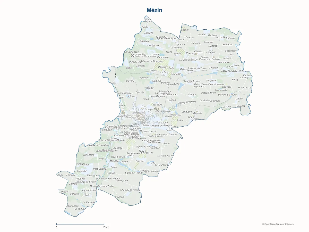 Carte de Mézin à personnaliser