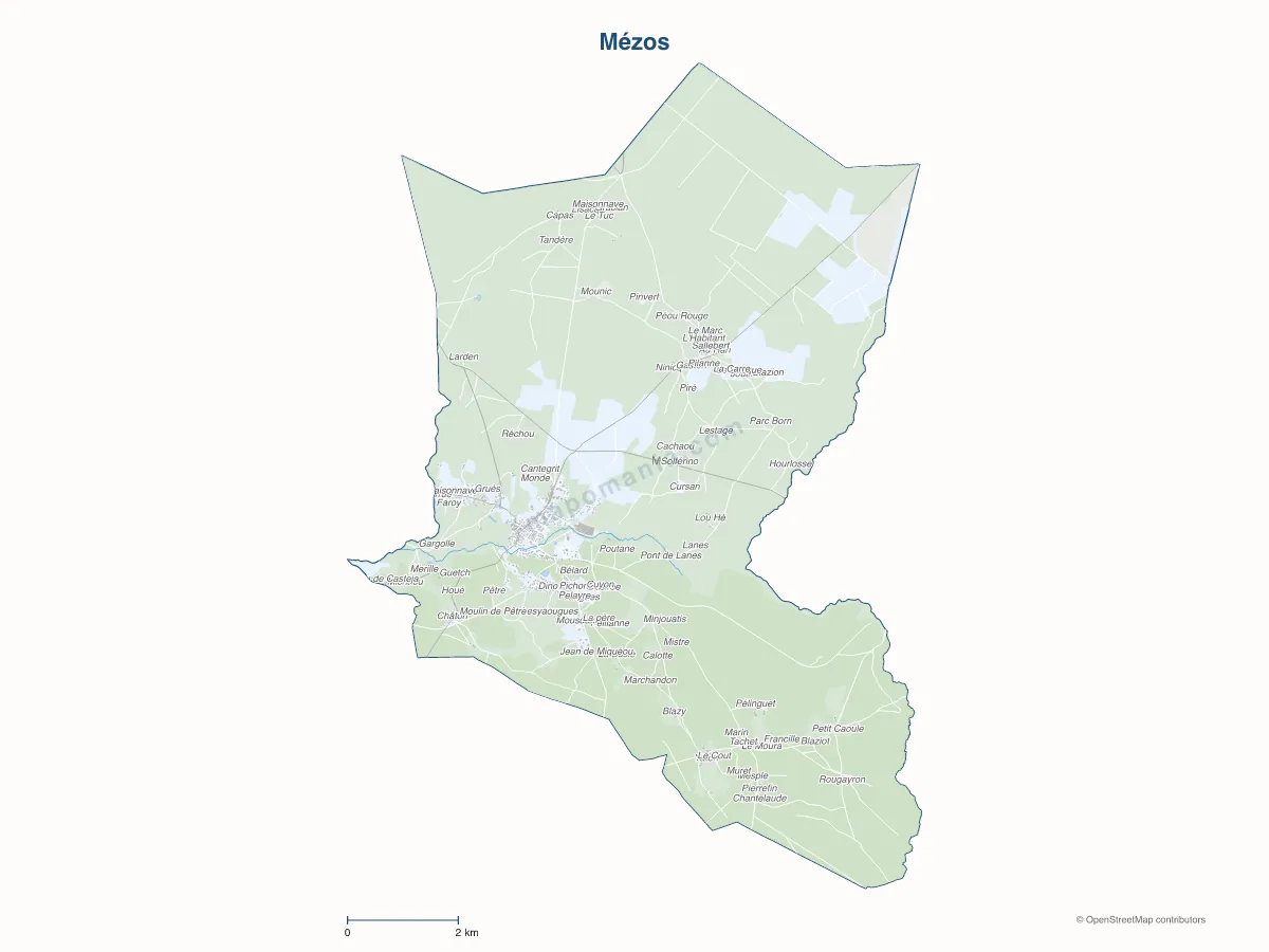 Carte de Mézos à personnaliser