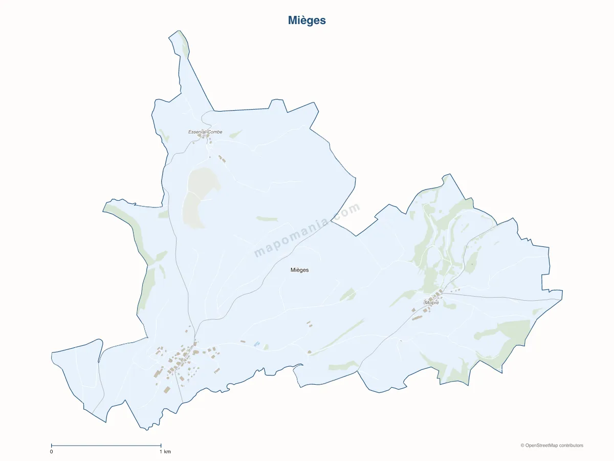 Carte de Mièges à personnaliser