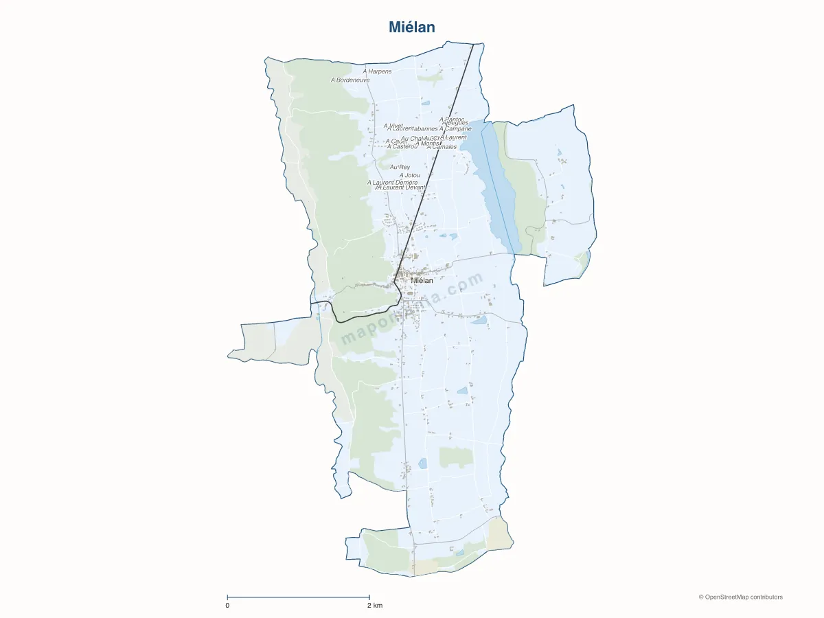 Carte de Miélan à personnaliser