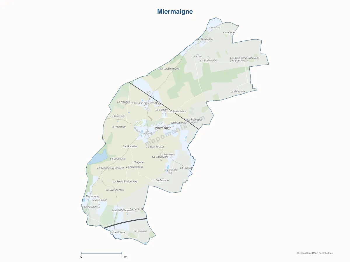 Carte de Miermaigne à personnaliser