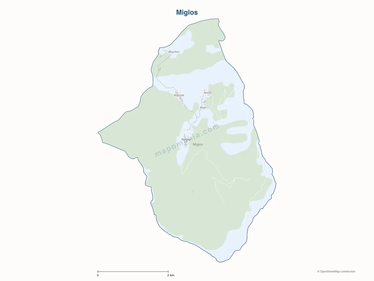 Carte de Miglos à personnaliser