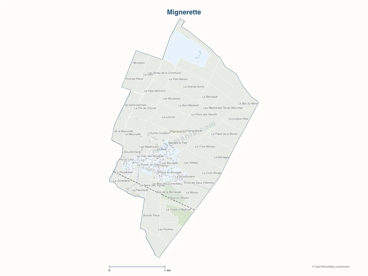 Carte de Mignerette à personnaliser