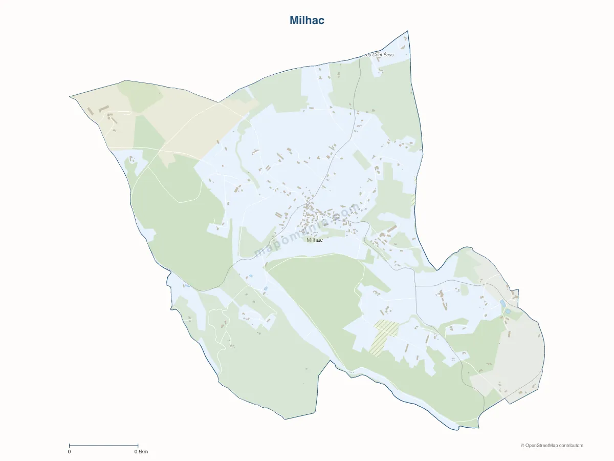 Carte de Milhac à personnaliser
