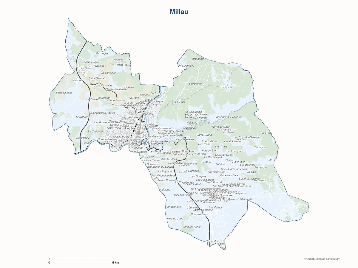 Carte de Millau à personnaliser