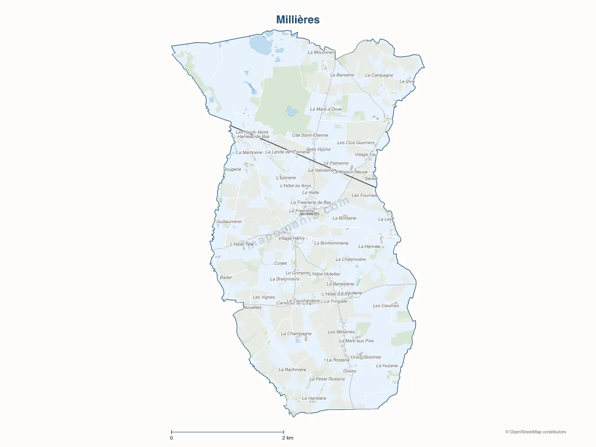 Carte de Millières à personnaliser
