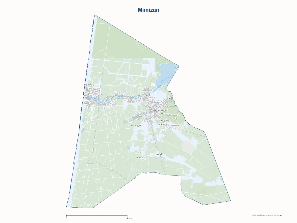 Carte de Mimizan à personnaliser
