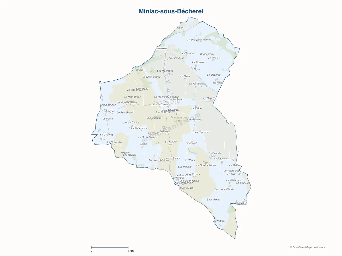 Carte de Miniac-sous-Bécherel à personnaliser