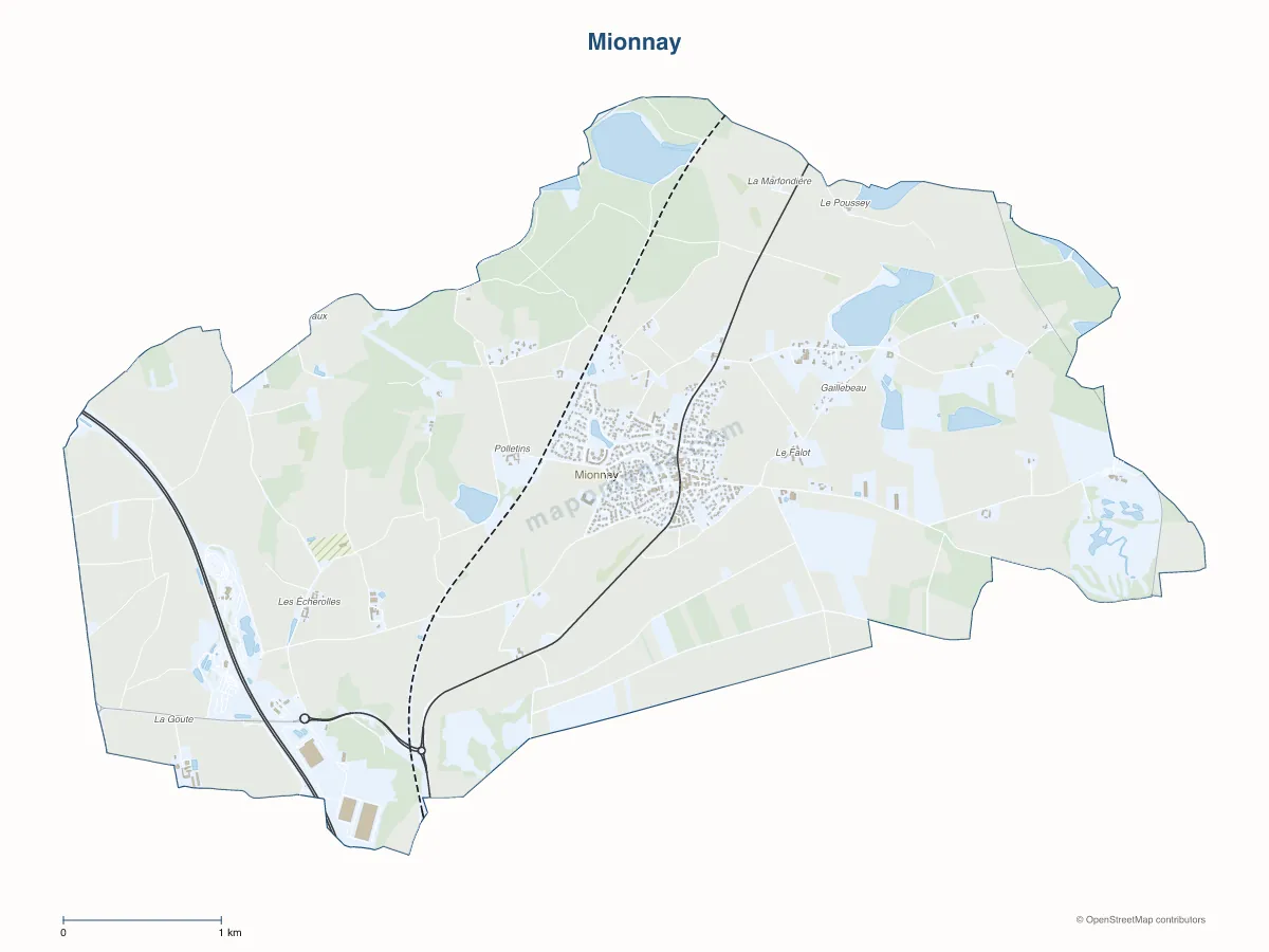 Carte de Mionnay à personnaliser