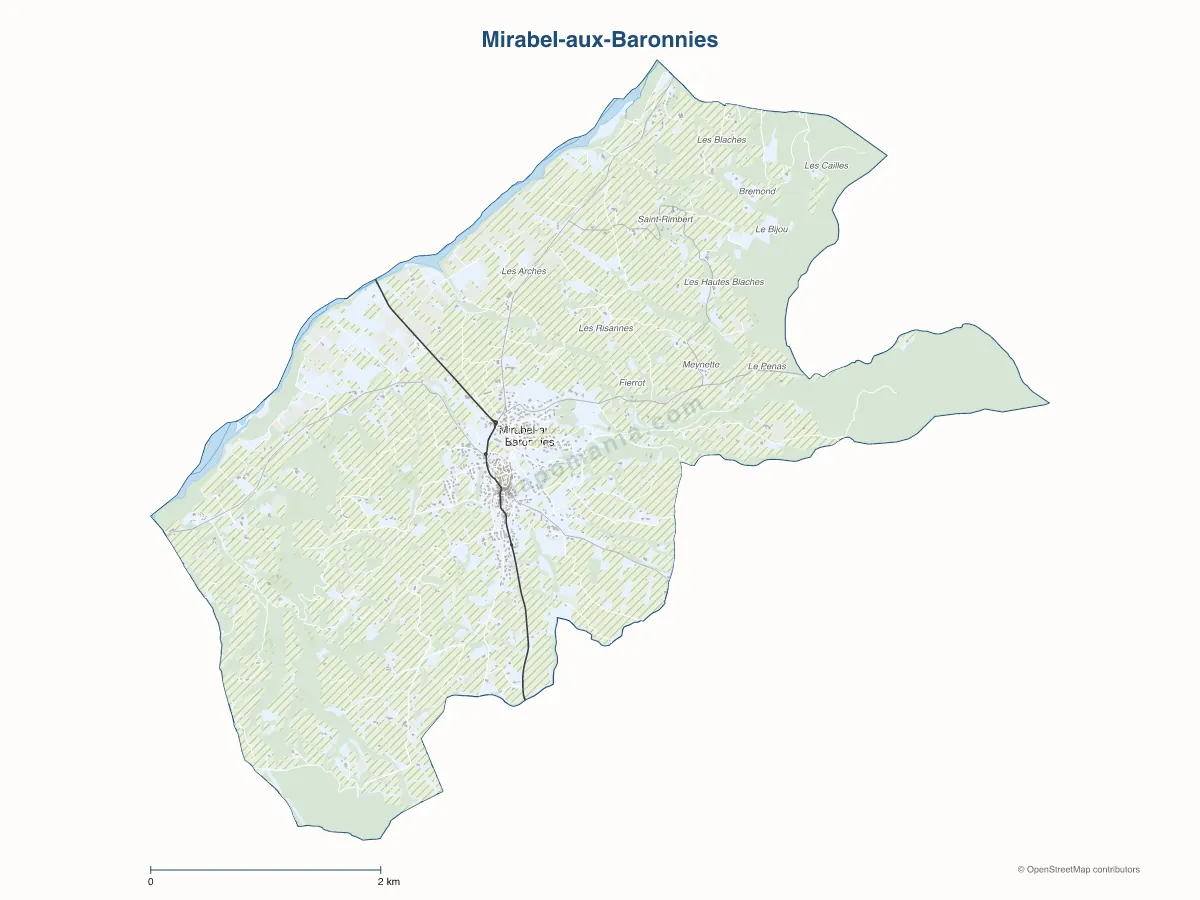 Carte de Mirabel-aux-Baronnies à personnaliser