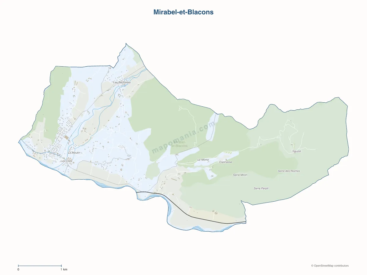 Carte de Mirabel-et-Blacons à personnaliser