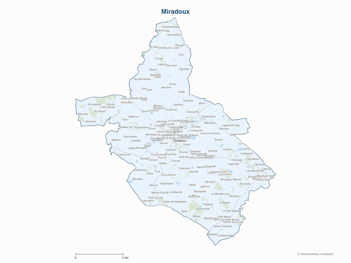 Carte de Miradoux à personnaliser