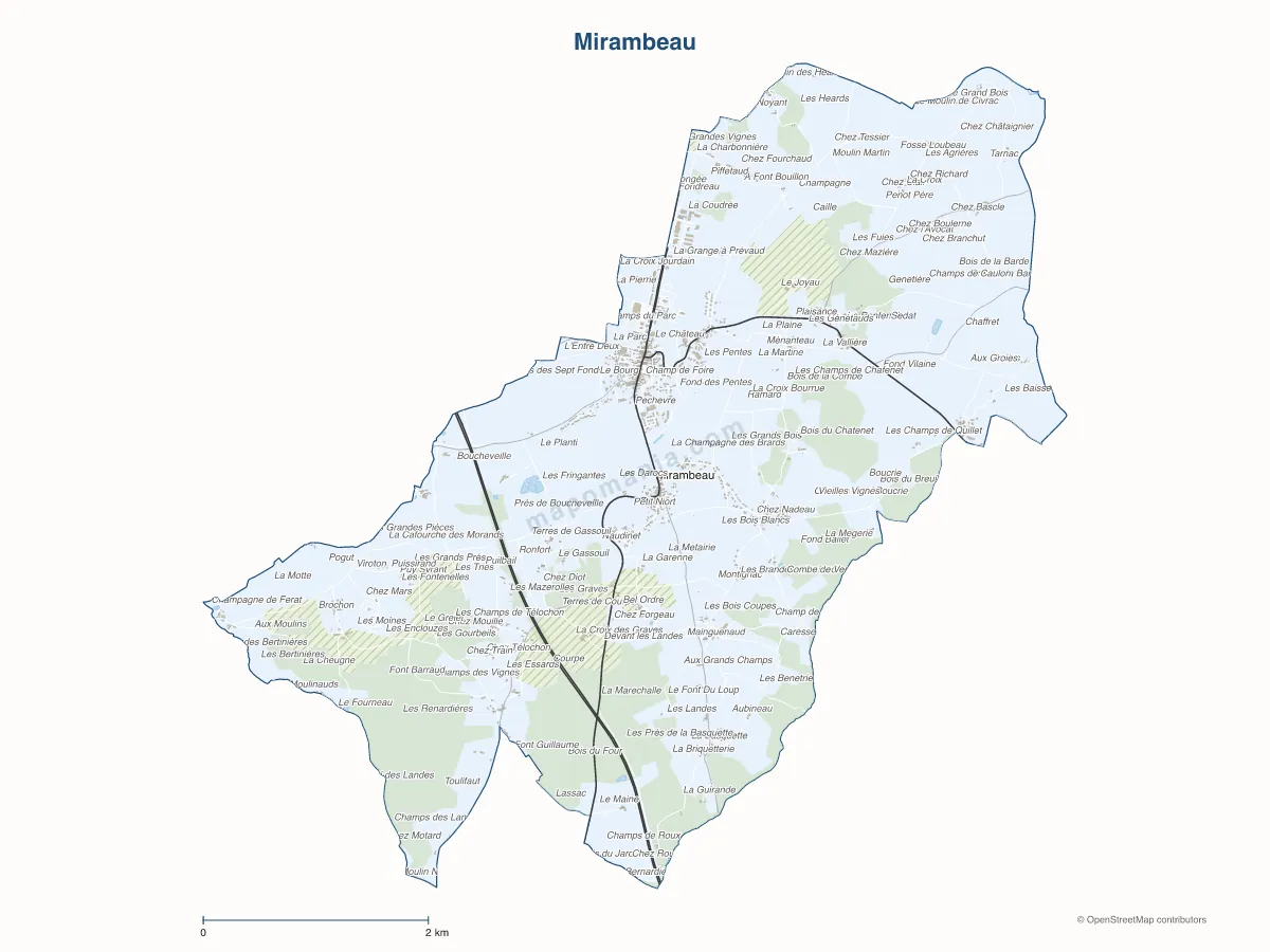 Carte de Mirambeau à personnaliser