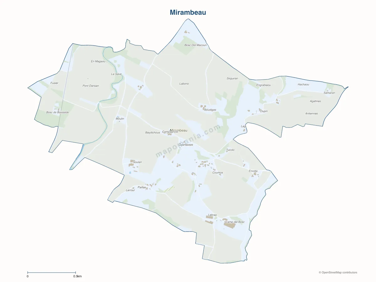 Carte de Mirambeau à personnaliser