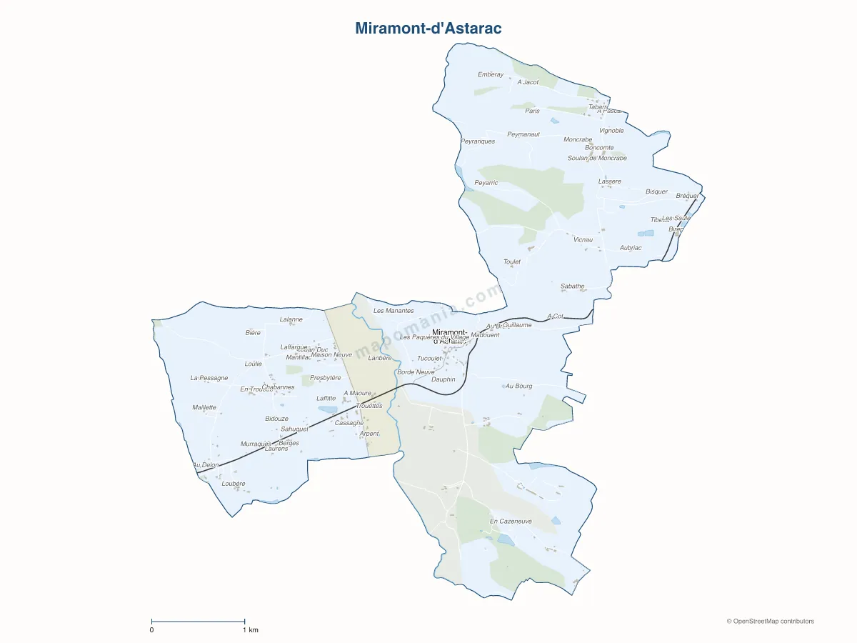 Carte de Miramont-d'Astarac à personnaliser