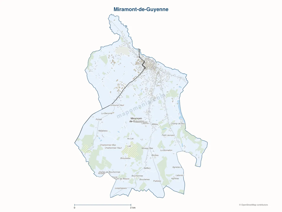Carte de Miramont-de-Guyenne à personnaliser