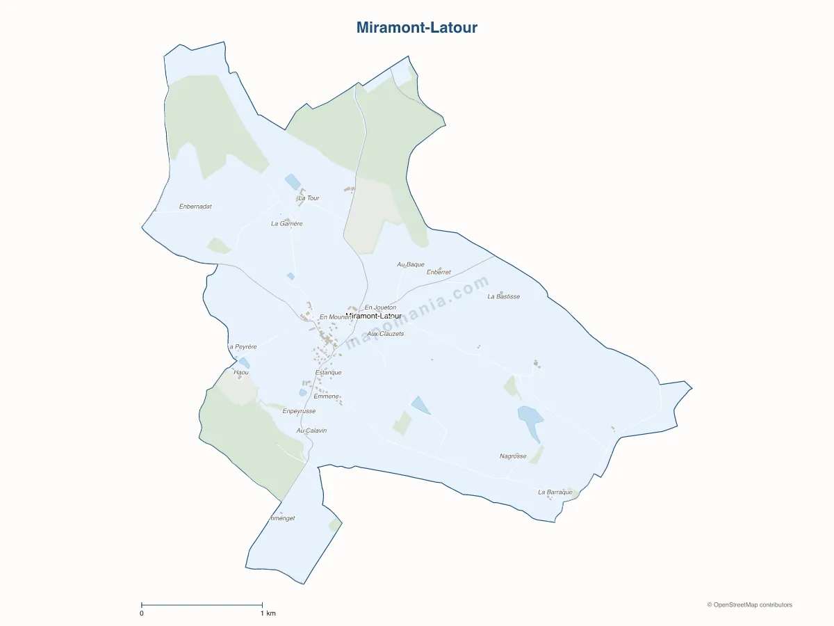 Carte de Miramont-Latour à personnaliser