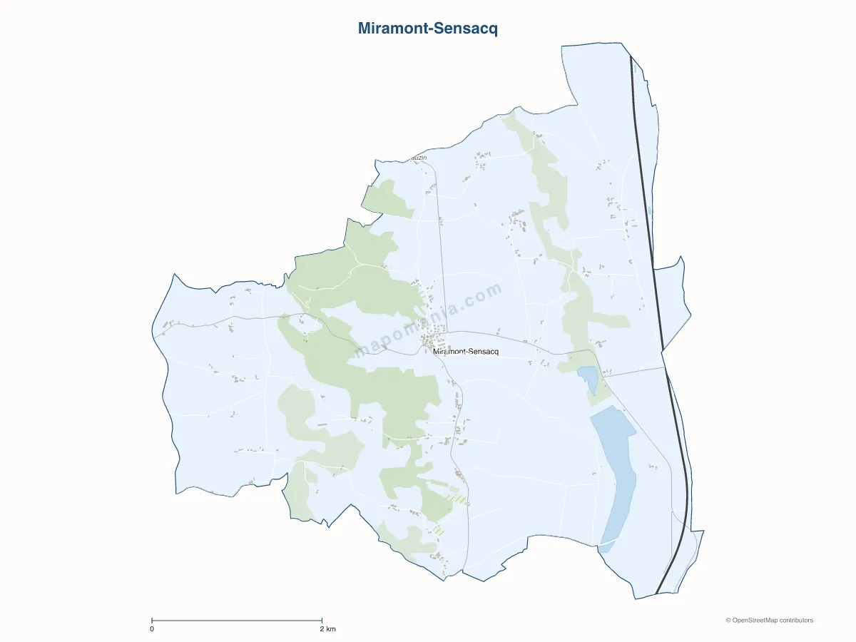 Carte de Miramont-Sensacq à personnaliser