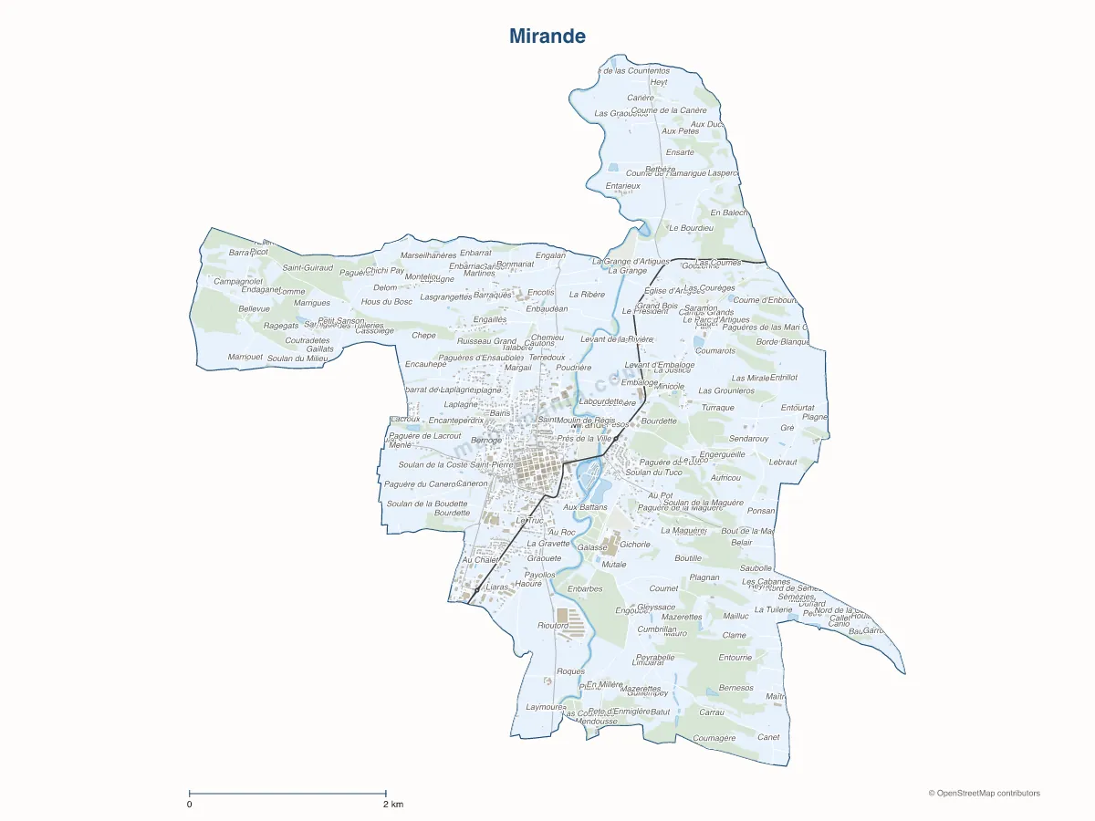 Carte de Mirande à personnaliser