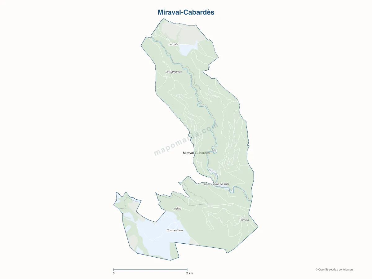 Carte de Miraval-Cabardès à personnaliser