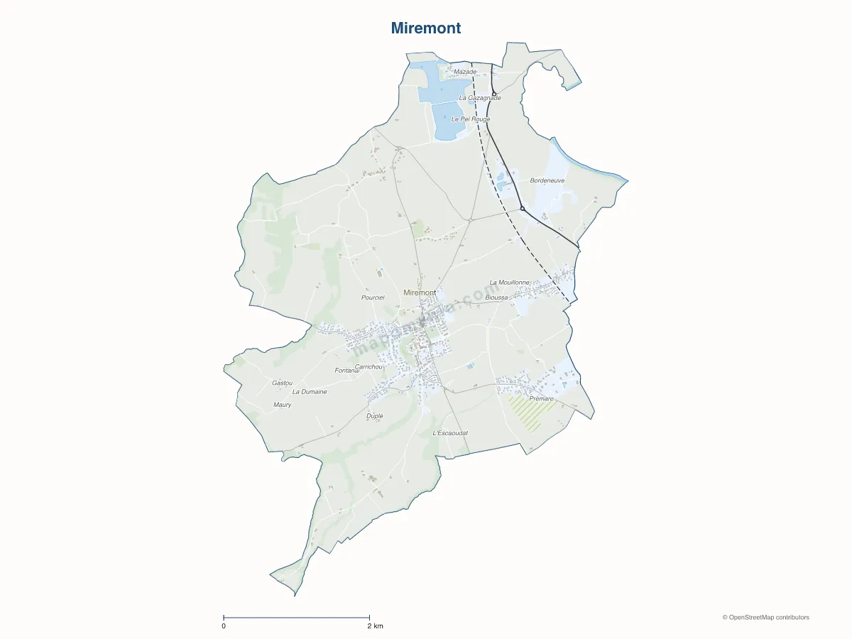 Carte de Miremont à personnaliser