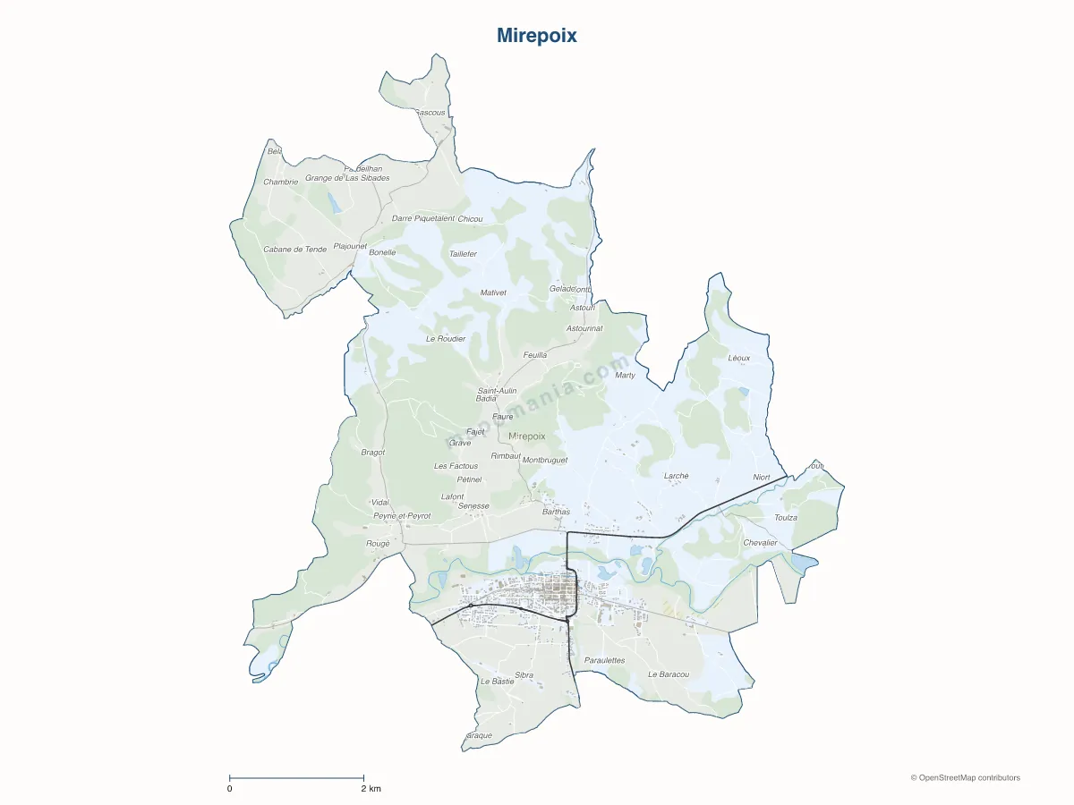 Carte de Mirepoix à personnaliser