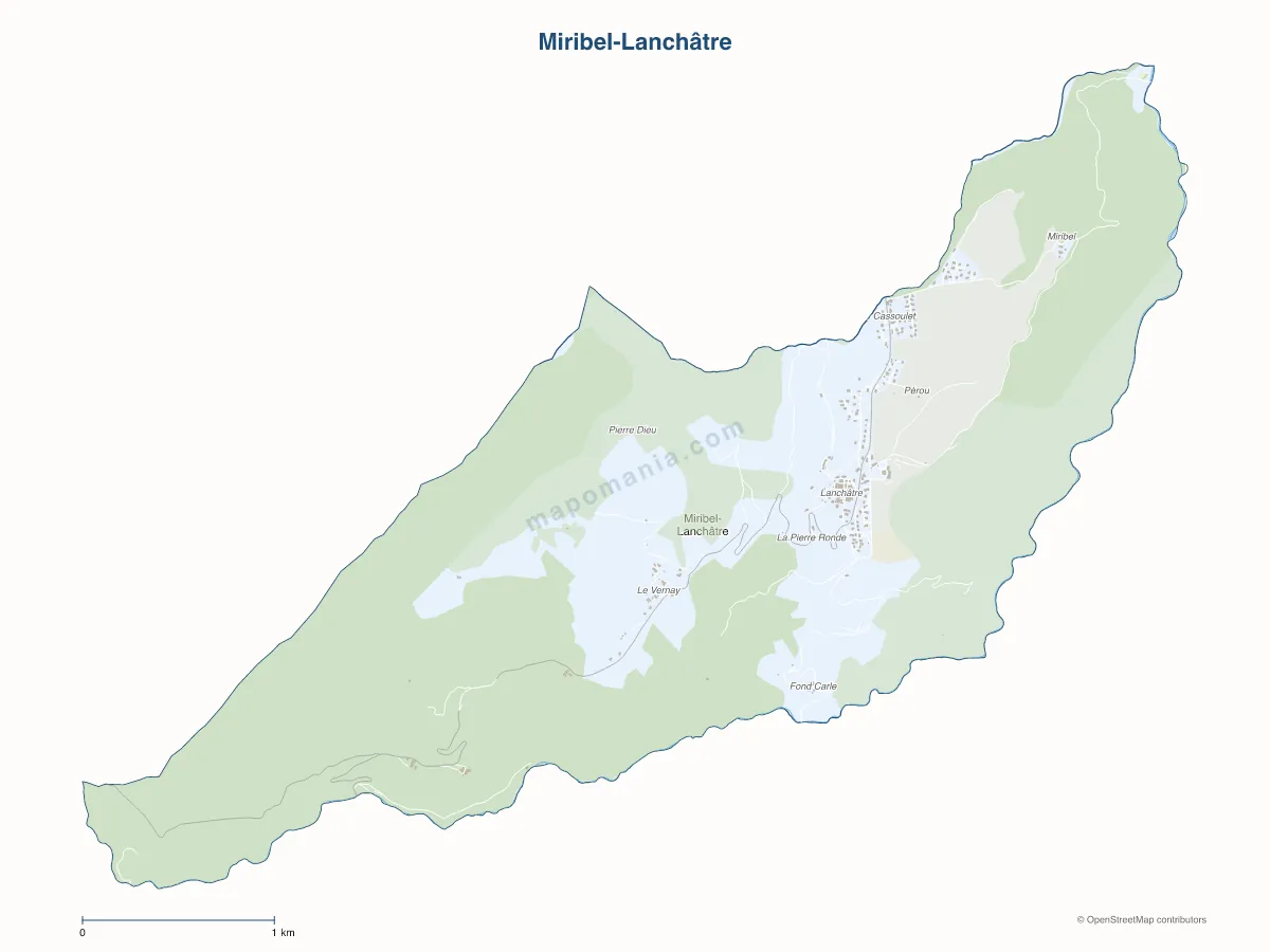 Carte de Miribel-Lanchâtre à personnaliser