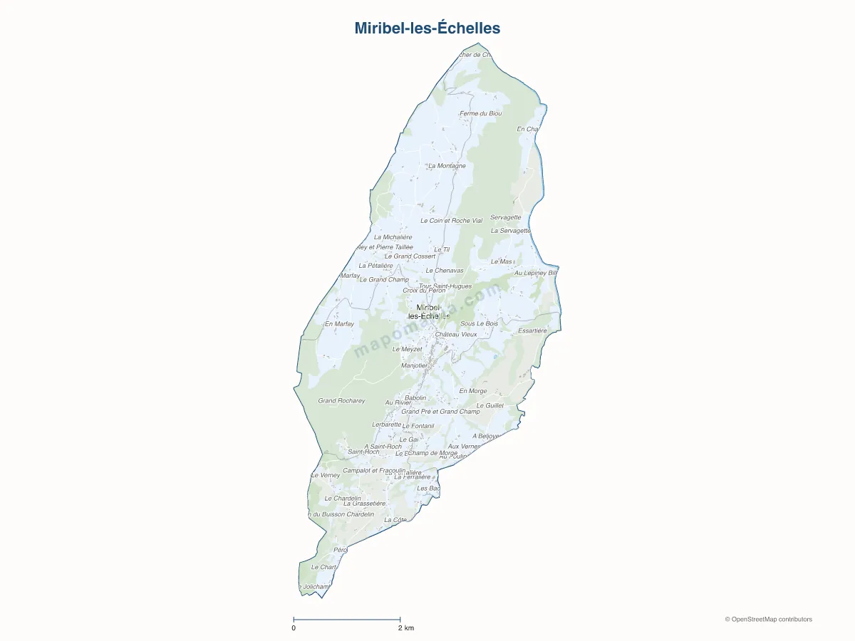 Carte de Miribel-les-Échelles à personnaliser