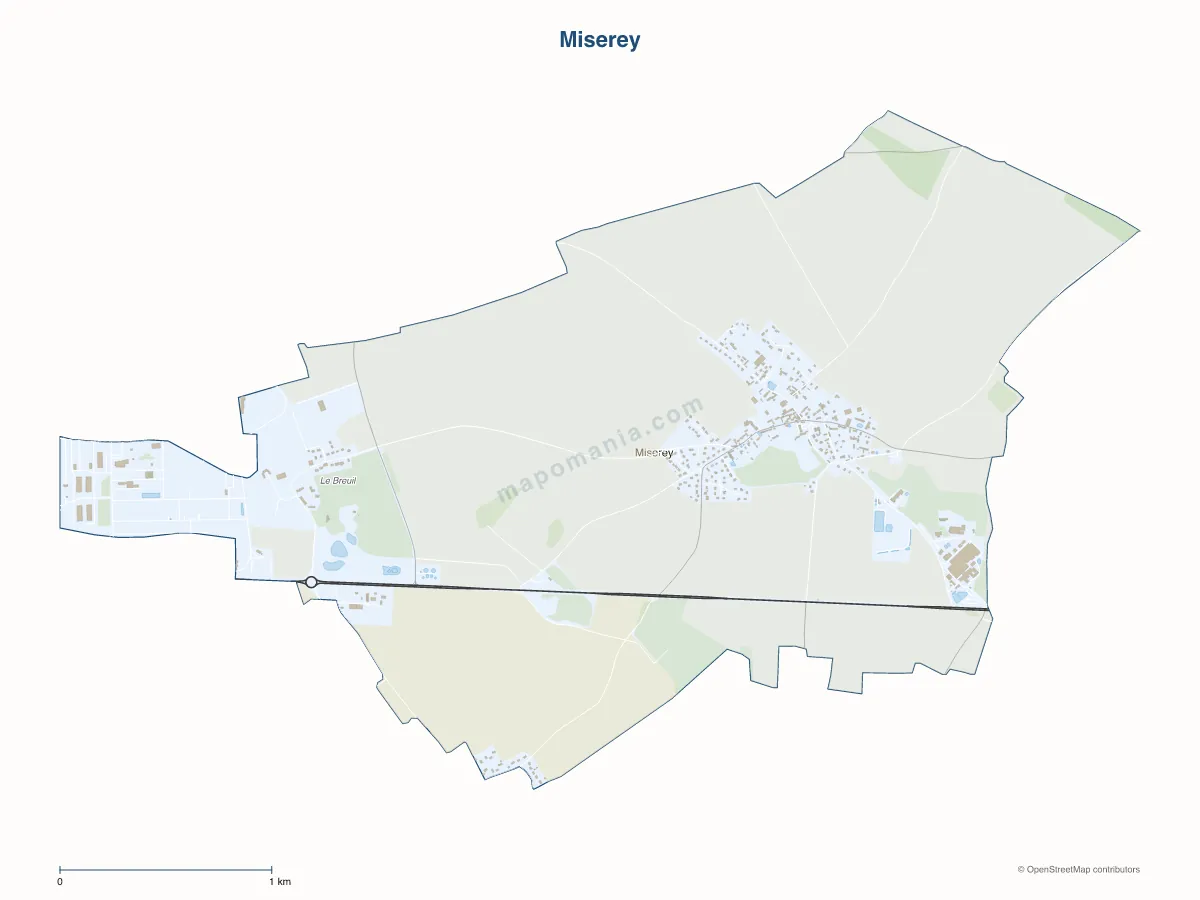 Carte de Miserey à personnaliser
